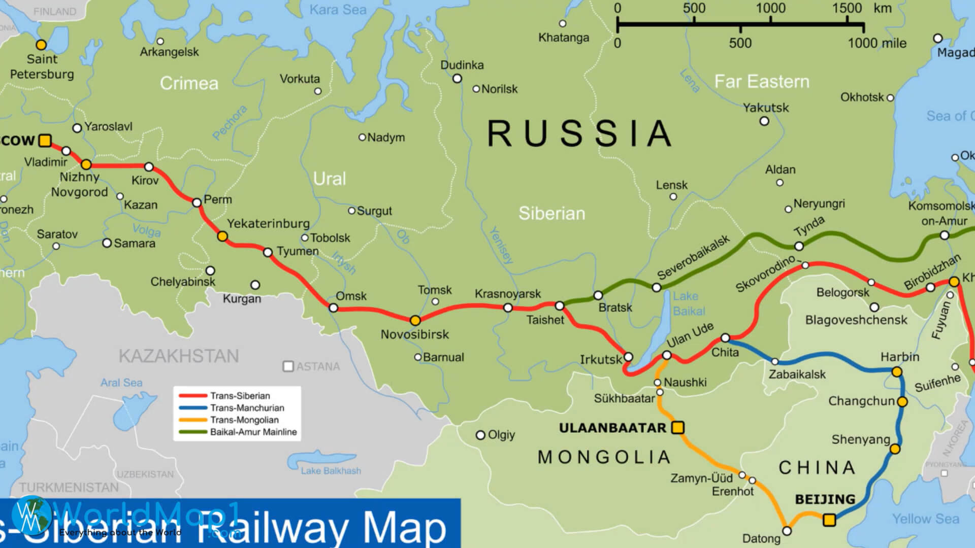 Sibirya Demiryolu Haritası